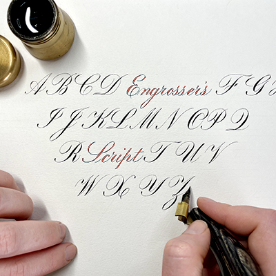 Engrosser's Script alphabet by Katie Leavens