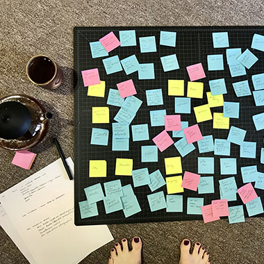 feet, tea & post-its