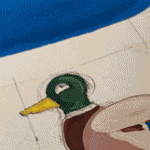 painting duck emoji eye by Katie Leavens