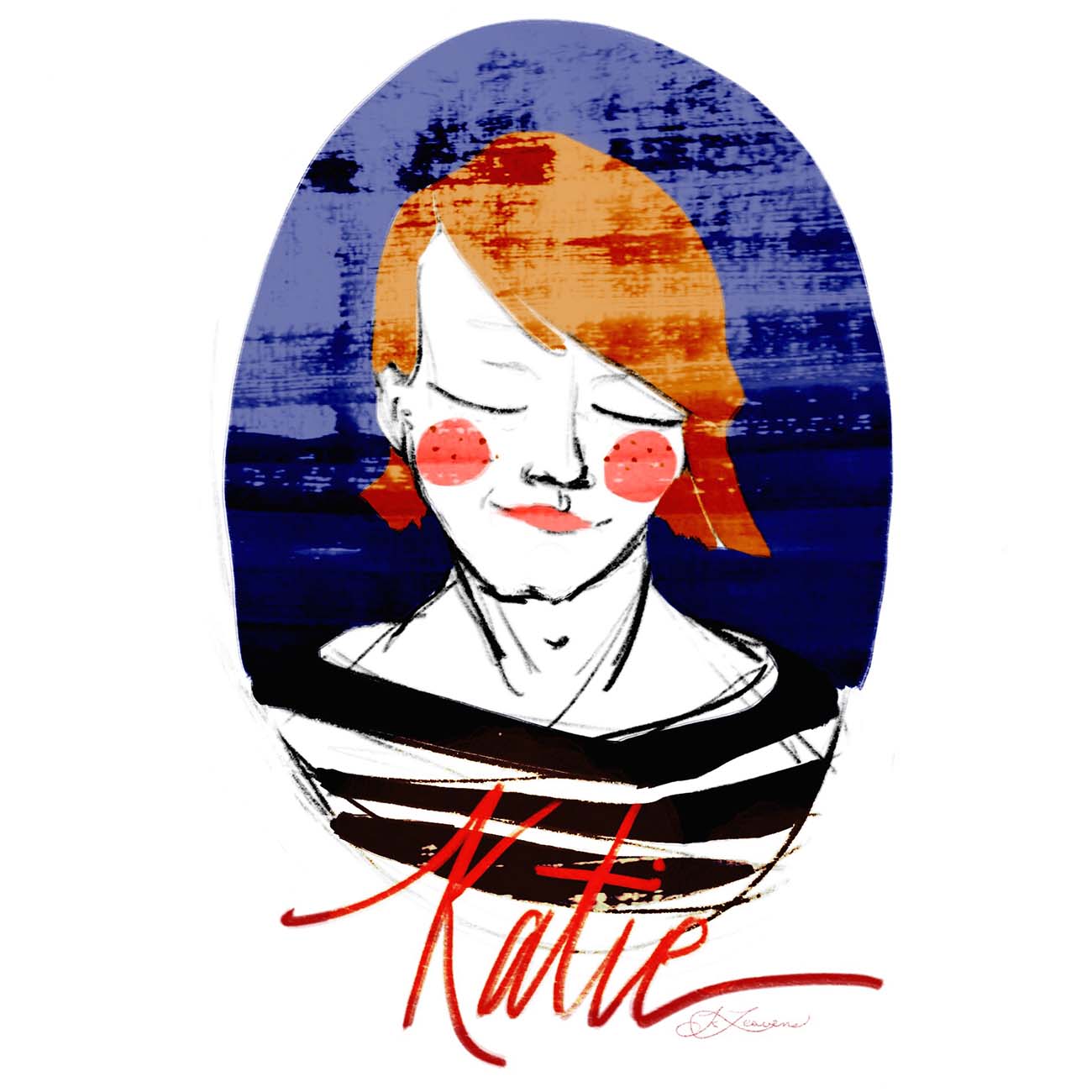 Single digital portrait of woman