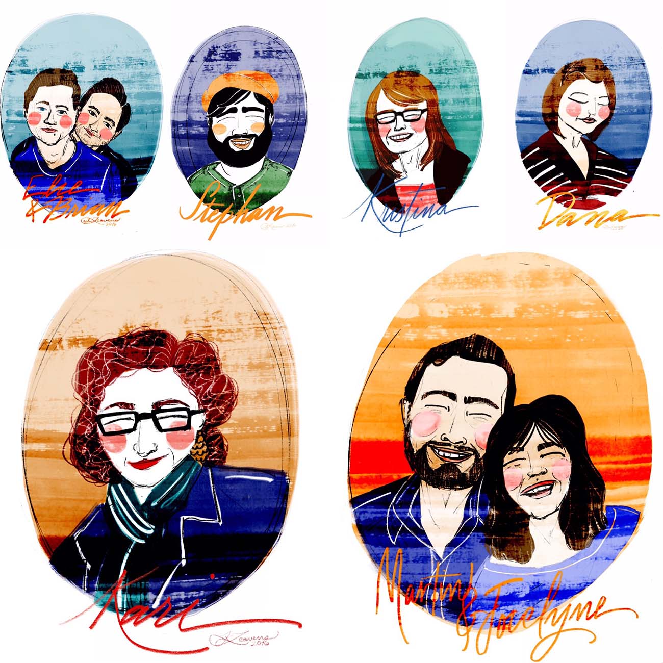 Multiple digital portraits in collage