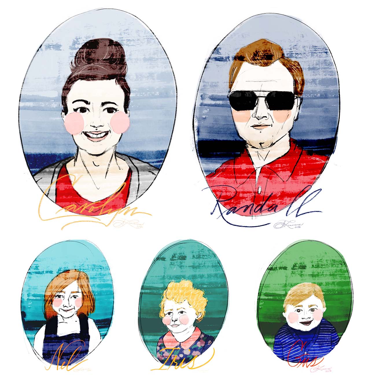 Multiple digital portraits in collage