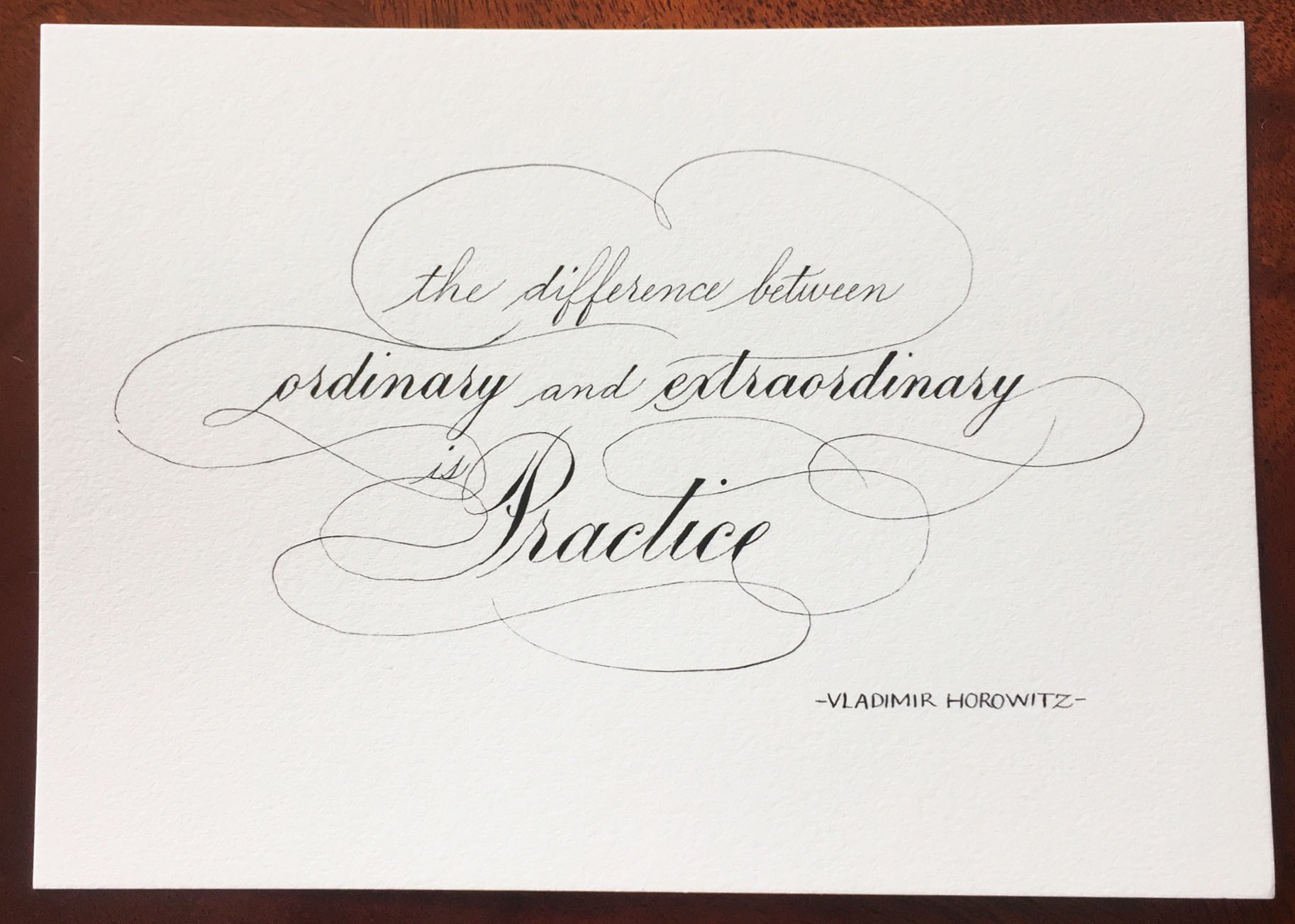 Calligraphic Horowitz Quote by Katie Leavens
