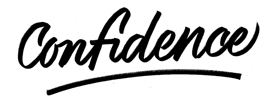 'Confidence' written in brush script