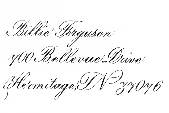 Sample of Engrosser's Script by Katie Leavens