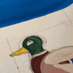 Painting duck emoji eye by Katie Leavens