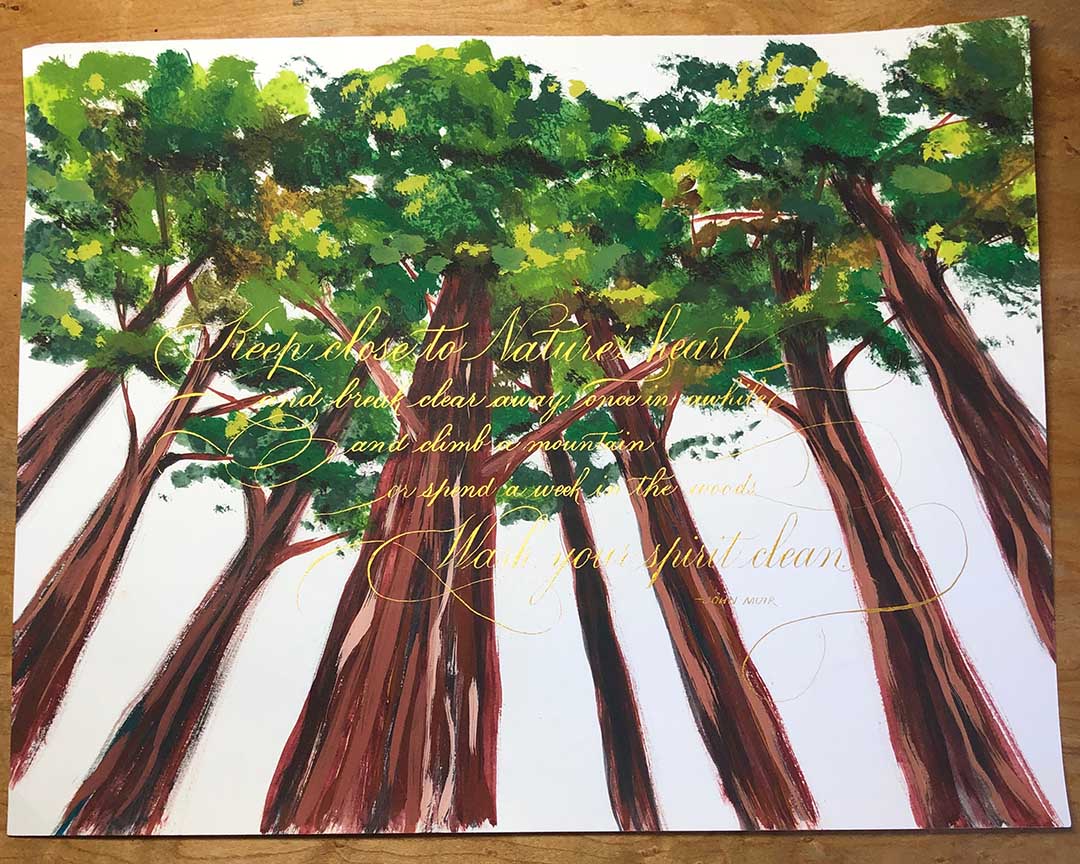  comparison between the printed and painted color. Printed samples have more sheen, where as the gouache paint has a flat finish - by Katie Leavens